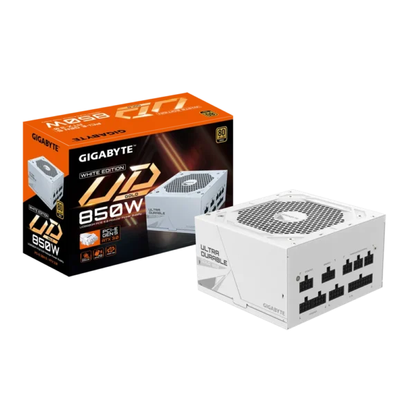 Gigabyte UD850GM PG5 White ATX 3.0 850 Watt 80 Plus Gold Fully Modular (White)