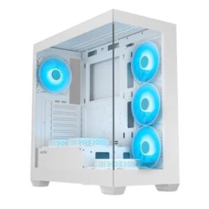 ANT Esports Crystal X7 White ARGB ATX Mid Tower Case